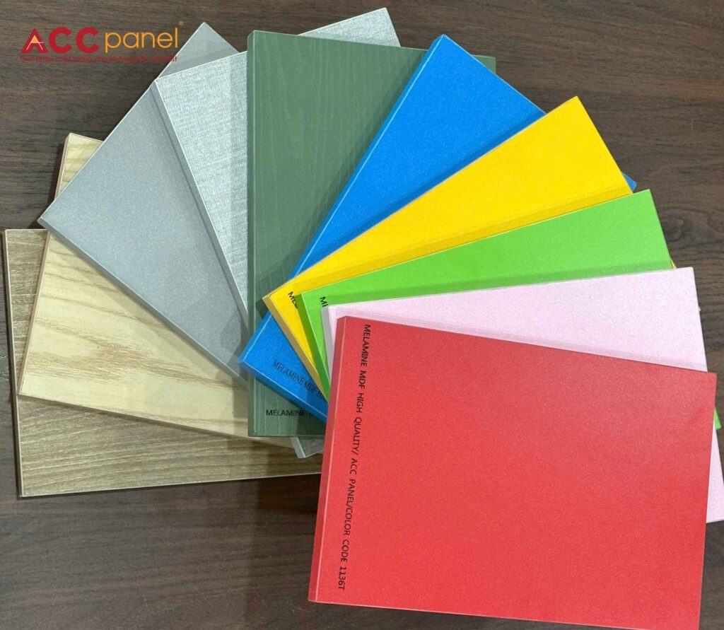 Bảng màu ván gỗ MDF phủ Melamine